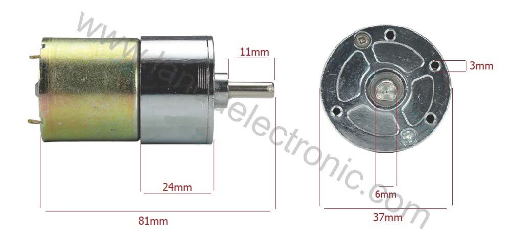 موتور دی سی گیربکس دار ZGA37RG