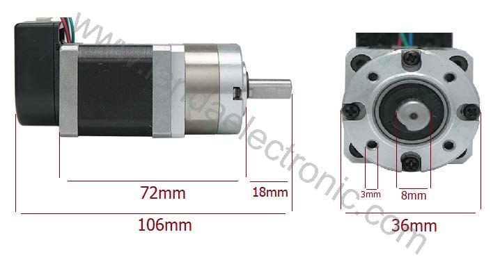 استپ موتور گیربکس دار انکدردار FL35STC42-1204A